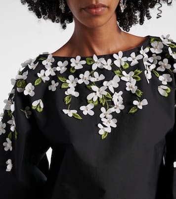 Top en coton mélangé à fleurs | Carolina Herrera