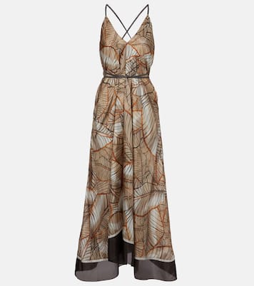 Bedrucktes Maxikleid aus Seide | Brunello Cucinelli