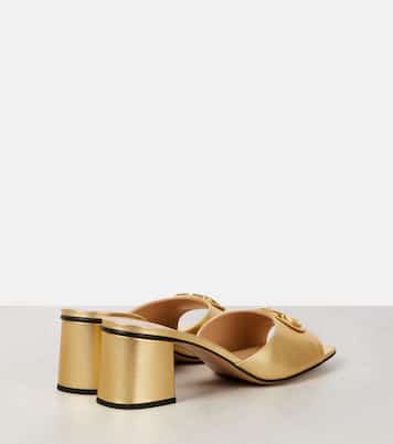 Mules VLogo en cuir métallisé | Valentino Garavani