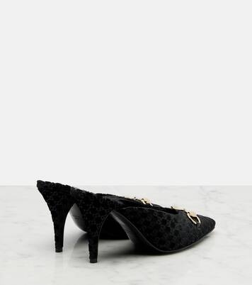 Horsebit GG velvet mules | Gucci