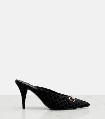 Horsebit GG velvet mules | Gucci