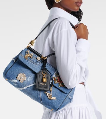 Verzierte Tote Sicily Medium aus Denim | Dolce&Gabbana