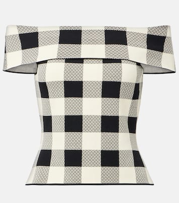 Pippa checked off-shoulder top | Posse