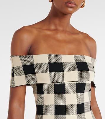 Pippa checked off-shoulder top | Posse