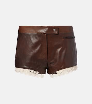 Shorts de piel con croché | Magda Butrym