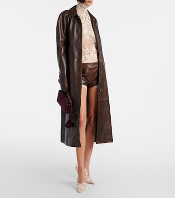 Shorts de piel con croché | Magda Butrym