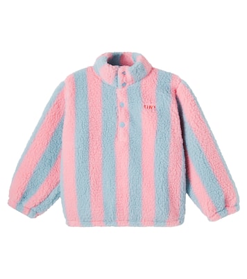 Striped faux shearling sweatshirt  | Tinycottons