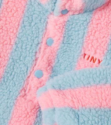 Striped faux shearling sweatshirt  | Tinycottons
