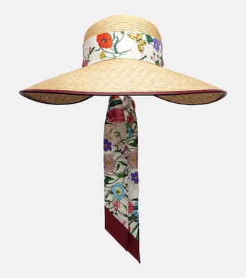 Floral scarf-detail sun hat | Gucci