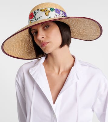 Floral scarf-detail sun hat | Gucci