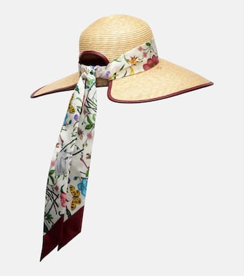 Floral scarf-detail sun hat | Gucci