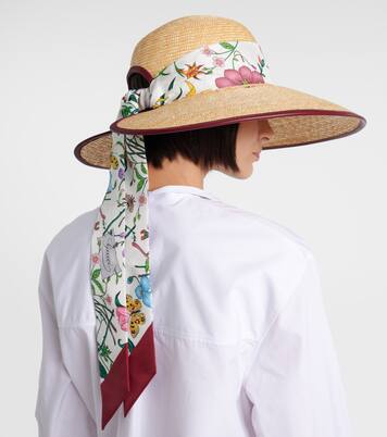Floral scarf-detail sun hat | Gucci