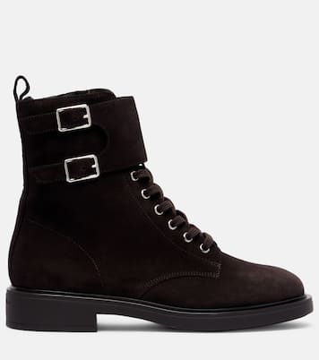 Shearling-lined suede combat boots | Gianvito Rossi