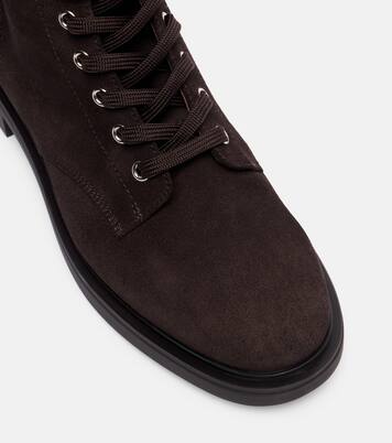 Shearling-lined suede combat boots | Gianvito Rossi