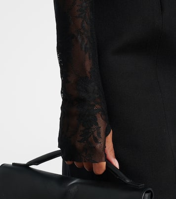 Turtleneck lace sheer catsuit | Norma Kamali