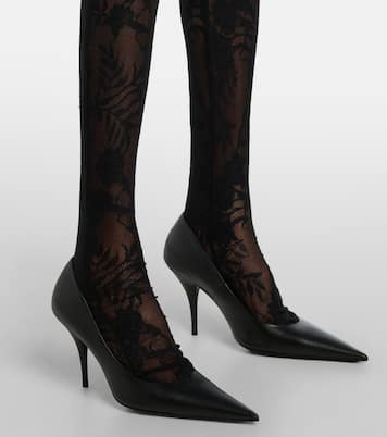 Turtleneck lace sheer catsuit | Norma Kamali