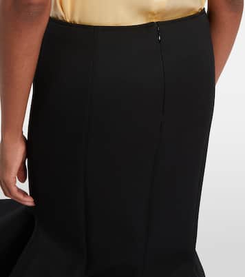 Asymmetric ruffled wool-blend midi skirt | Mugler