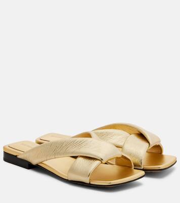 Sandalen Riva aus Metallic-Leder | Bottega Veneta