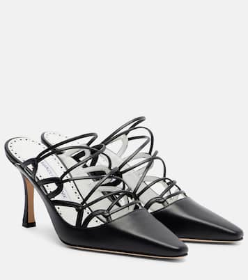 Netas 90 leather mules  | Manolo Blahnik