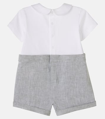 Bebé - mono de lino y algodón bordado | Dolce&Gabbana Kids