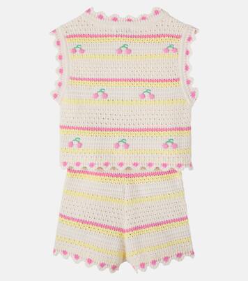 Top e shorts Paloma in crochet di cotone | Bebe Organic