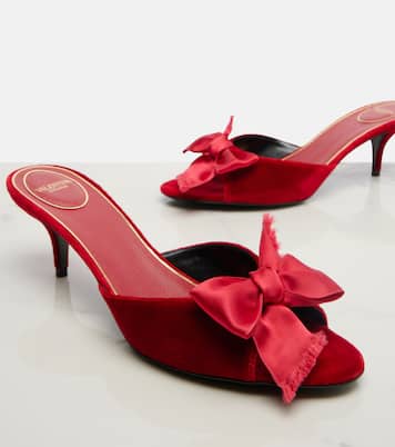 Marie A bow-detail velvet mules  | Valentino Garavani