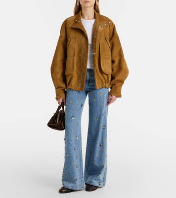 Kasey embellished wide-leg jeans | Veronica Beard