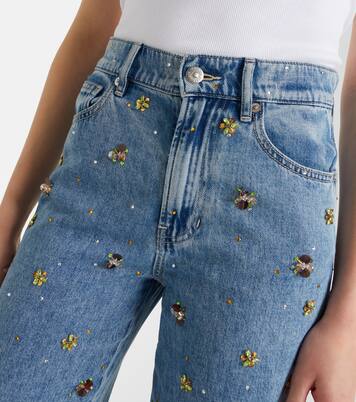 Kasey embellished wide-leg jeans | Veronica Beard