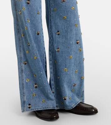 Kasey embellished wide-leg jeans | Veronica Beard