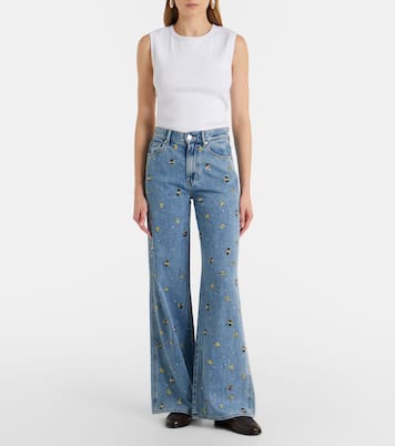 Kasey embellished wide-leg jeans | Veronica Beard