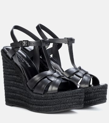 Espadrillas Tribute 130 in pelle con zeppa | Saint Laurent