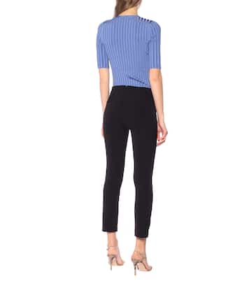 Pantalon skinny Zip Back Scuba en crêpe | Veronica Beard