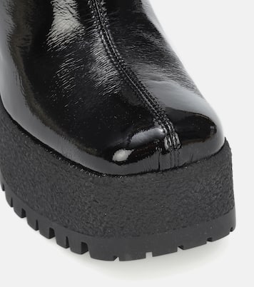 Stivaletti in vernice tech con plateau | Miu Miu