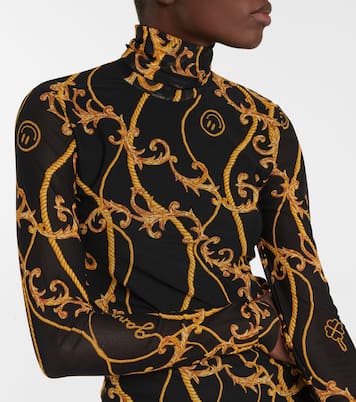 Printed mesh turtleneck top | Ganni