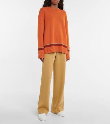High-rise cotton and silk pants | Loro Piana