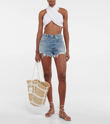 Leanna halterneck cotton crop top | Caroline Constas