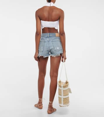 Leanna halterneck cotton crop top | Caroline Constas