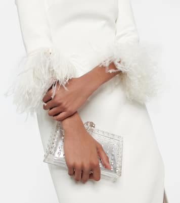 Feather-trimmed midi dress | David Koma