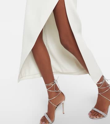 Feather-trimmed midi dress | David Koma