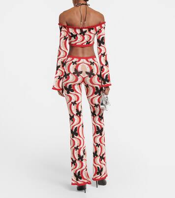 Pantalon évasé à taille haute imprimé | Alessandra Rich