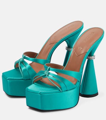 Sienna satin platform mules | D'Accori