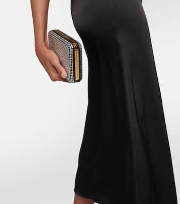 Abito midi in raso con piume | David Koma