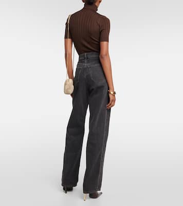 Jeans a gamba larga e vita alta | Saint Laurent