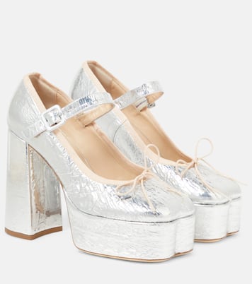 Pumps in pelle metallizzata con plateau | Simone Rocha