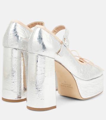 Pumps in pelle metallizzata con plateau | Simone Rocha