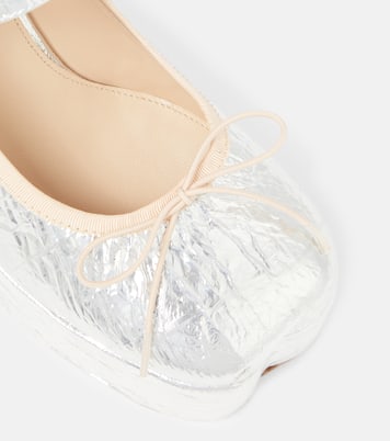 Pumps in pelle metallizzata con plateau | Simone Rocha