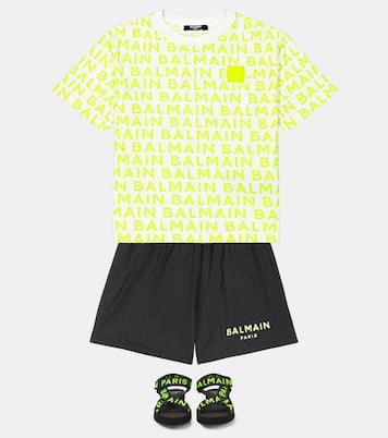 Camiseta de jersey de algodón con logo | Balmain Kids