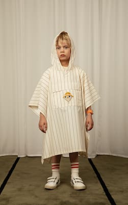 Poncho de pluie Owl à fines rayures | Mini Rodini