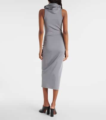 Abito midi in jersey con cappuccio | Alaïa