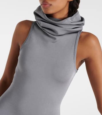 Abito midi in jersey con cappuccio | Alaïa